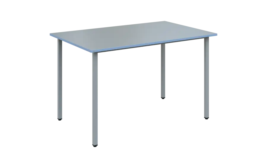 JSB 120N Jídelní stůl 1200 x 800 mm, deska šedá s hranou blankyt / podnož stříbrná